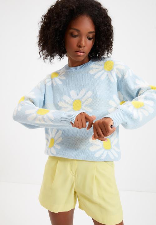 Trendyol - Crew neck knitwear sweater - clear blue