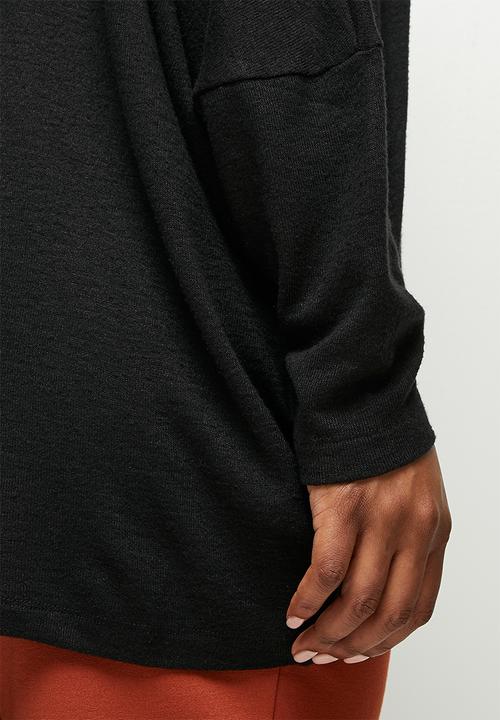edit Plus - Soft touch oversize top - black