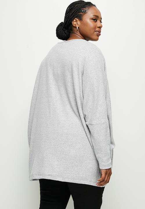 edit Plus - Soft touch oversize top - grey 