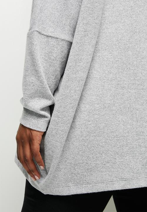 edit Plus - Soft touch oversize top - grey 