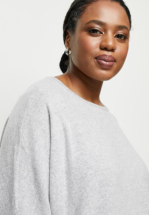 edit Plus - Soft touch oversize top - grey 