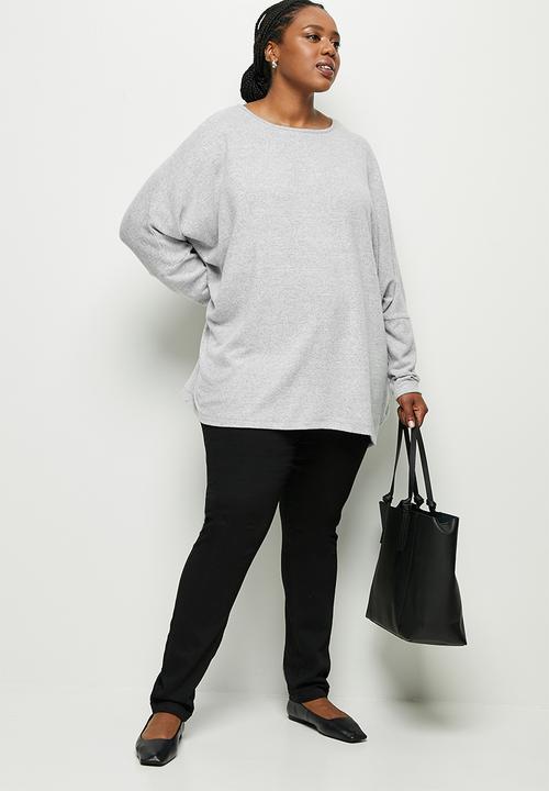 edit Plus - Soft touch oversize top - grey 