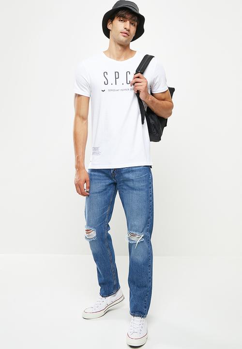 S.P.C.C - Deyn regular fit stepped hem tee - optical white