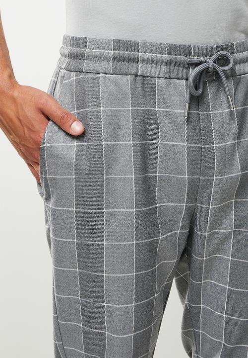 Only & Sons - Onslinus crop check pants -grey melange