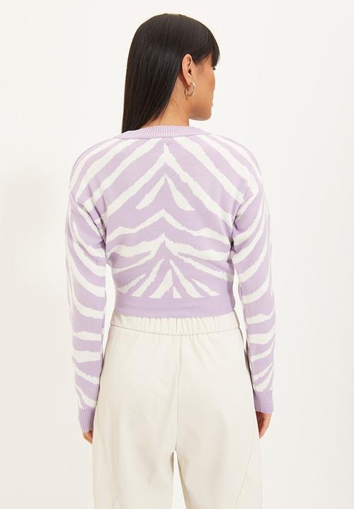 Trendyol - Crop jacquard sweater - lilac