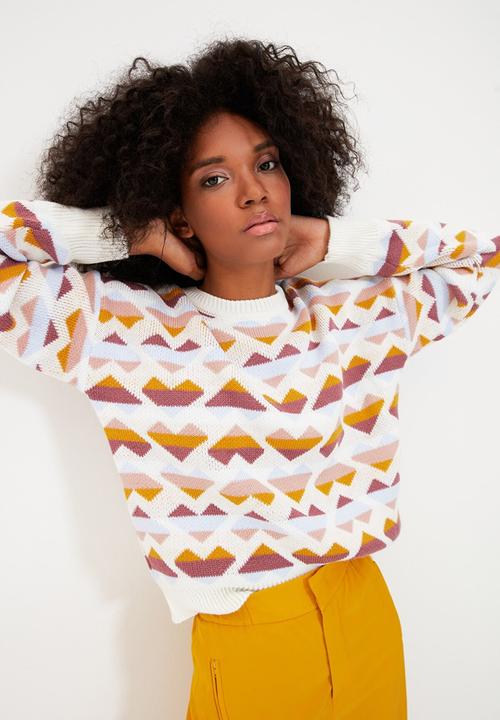 Trendyol - Jacquard knitwear sweater - ecru
