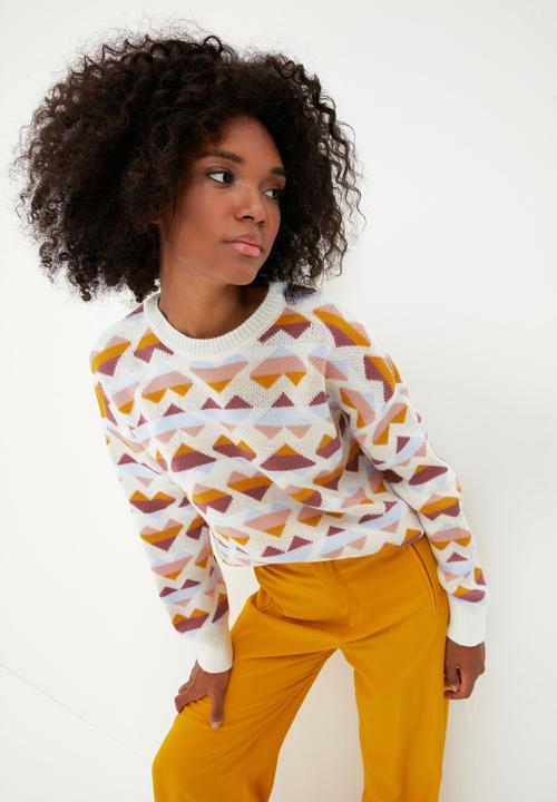 Trendyol - Jacquard knitwear sweater - ecru