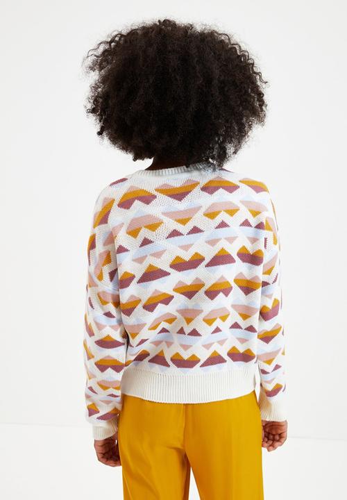 Trendyol - Jacquard knitwear sweater - ecru