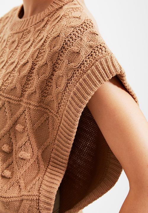 Trendyol - Knitted detailed knit sweater - camel