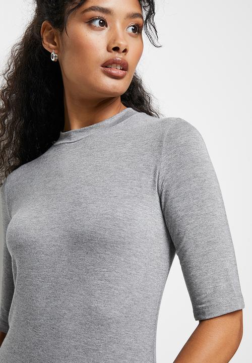 edit - Crew neck knit collumn midi - grey 