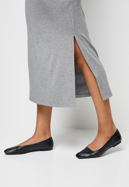edit - Crew neck knit collumn midi - grey 
