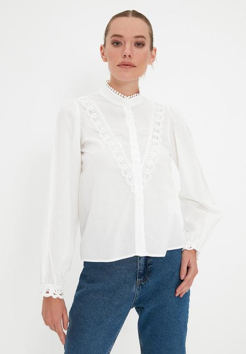 Trendyol - Embroidered shirt - white