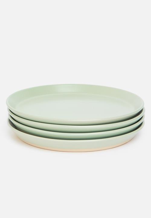 Sixth Floor - Ashen dinner plate set of 4 - sage