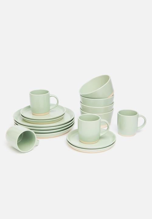 Sixth Floor - Ashen dinner plate set of 4 - sage