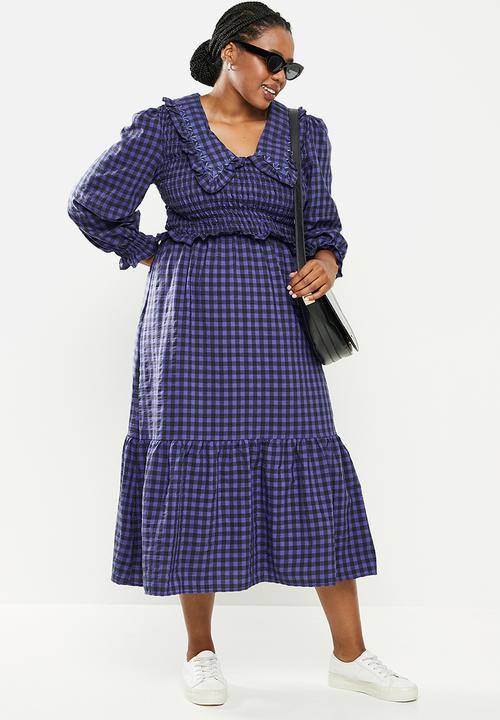 MANGO - Plus dress reserve - blue & black 