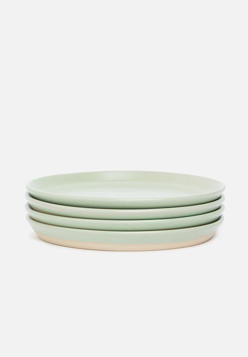 Sixth Floor - Ashen side plate set of 4 - sage