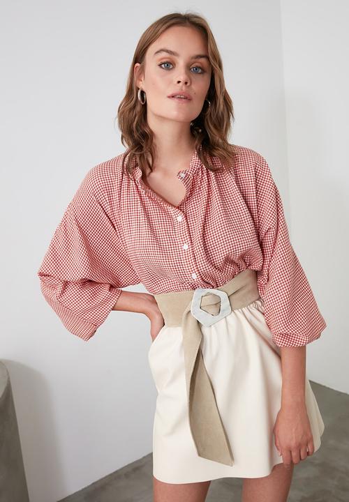 Trendyol - Plaid shirt - brick
