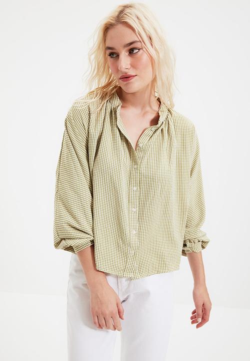 Trendyol - Plaid shirt - green