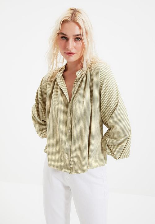 Trendyol - Plaid shirt - green