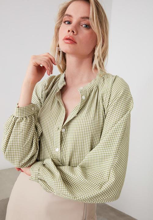 Trendyol - Plaid shirt - green