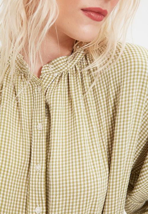 Trendyol - Plaid shirt - green