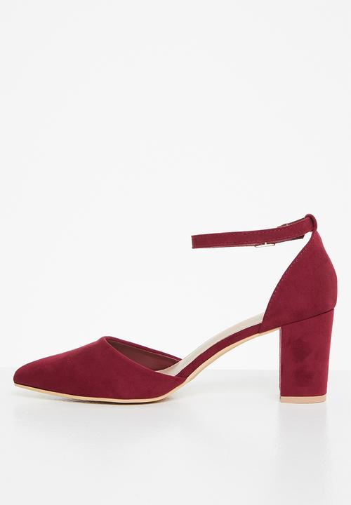 Butterfly Feet - Zara 1 ankle strap heel - burgundy