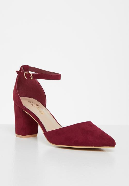 Butterfly Feet - Zara 1 ankle strap heel - burgundy