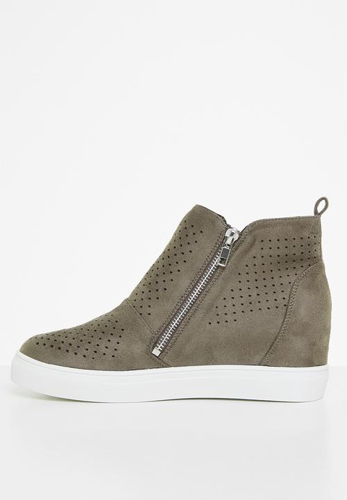 Butterfly Feet - Heron 1 suede wedge sneaker - grey