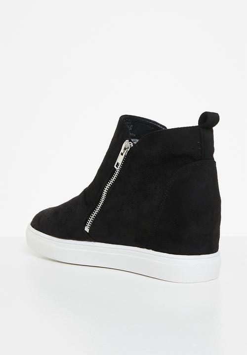 Butterfly Feet - Heron 1 suede wedge sneaker - black