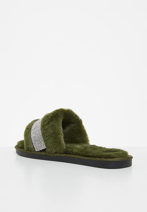 Miss Black - Rella3 slipper - olive