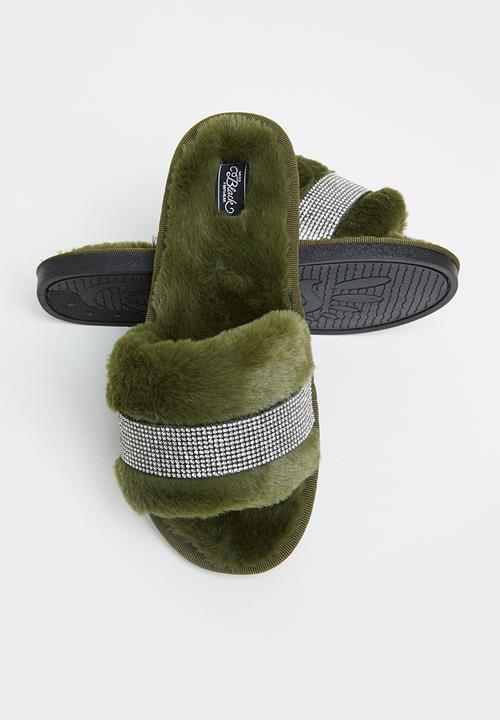 Miss Black - Rella3 slipper - olive