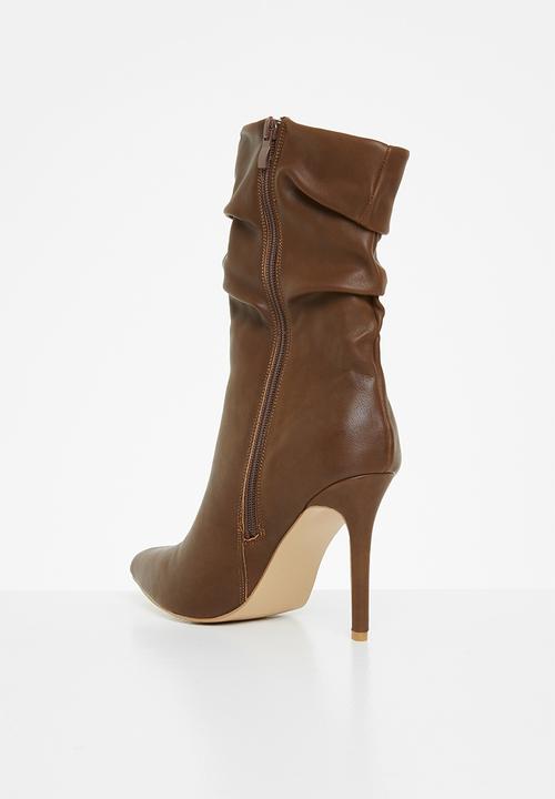 Miss Black - Boss3 ruched boot - chocolate