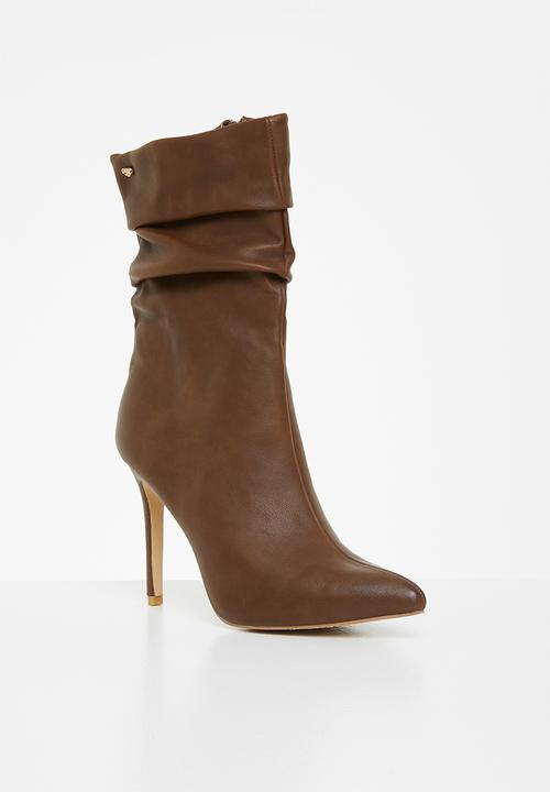 Miss Black - Boss3 ruched boot - chocolate