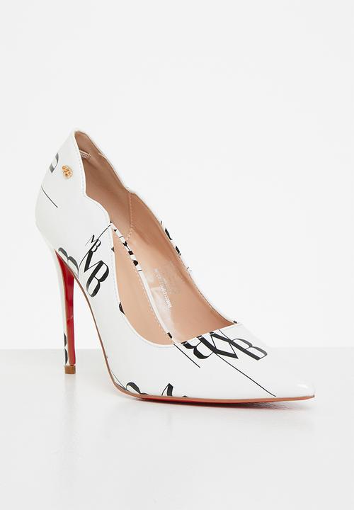 Miss Black - Lou10 court heel - white