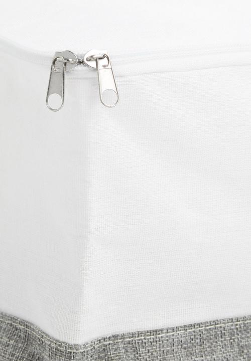 Sixth Floor - Zip-up storage two tone - small - white & grey 