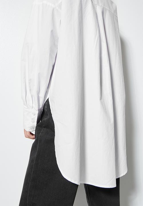 Superbalist - Cutline detail longline shirt - white