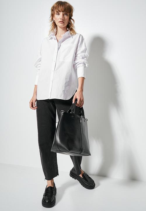 Superbalist - Cutline detail longline shirt - white