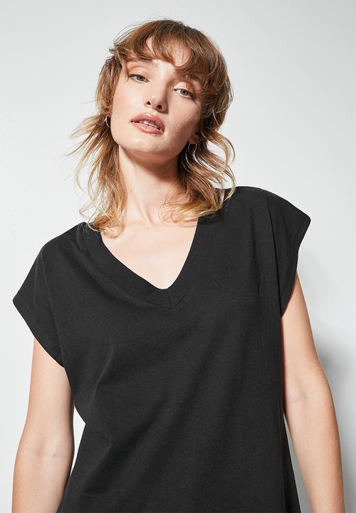 Superbalist - 2 Pack v-neck relaxed tee - black & white