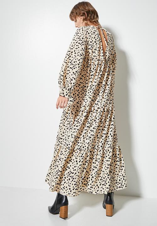 VELVET - Plunging empire cutline tiered mi-daxi dress -  brazilian sand 
