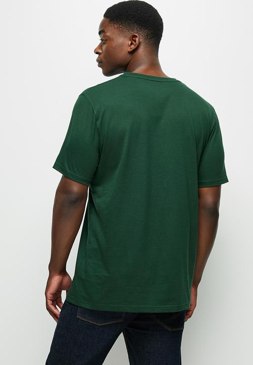 Lark & Crosse - Leo organic crew neck tee w/chest embro - bottle green