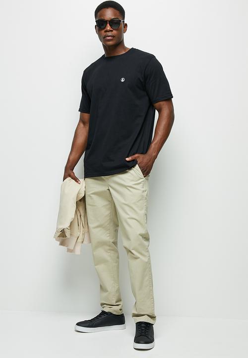 Lark & Crosse - 2-pack leo organic crew neck tee w/chest embro - black & white