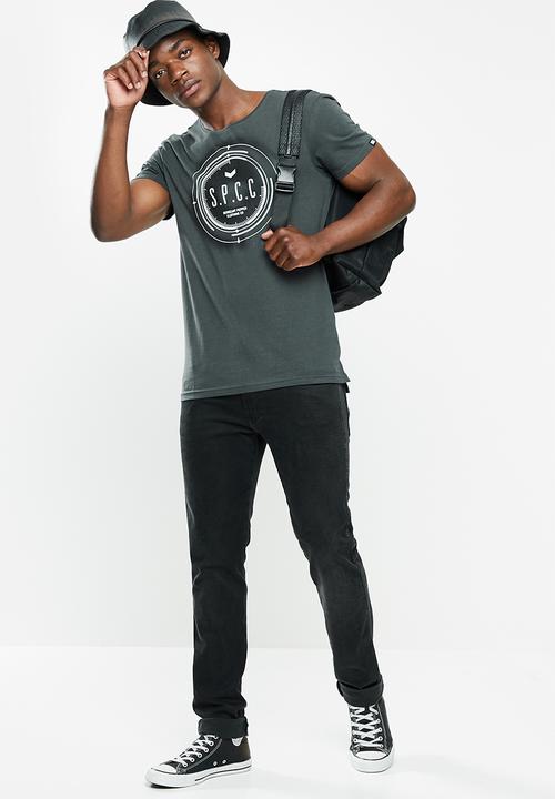 S.P.C.C - Isla regular fit stepped hem tee - charcoal