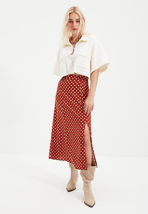 Trendyol - Polka dot skirt - rust