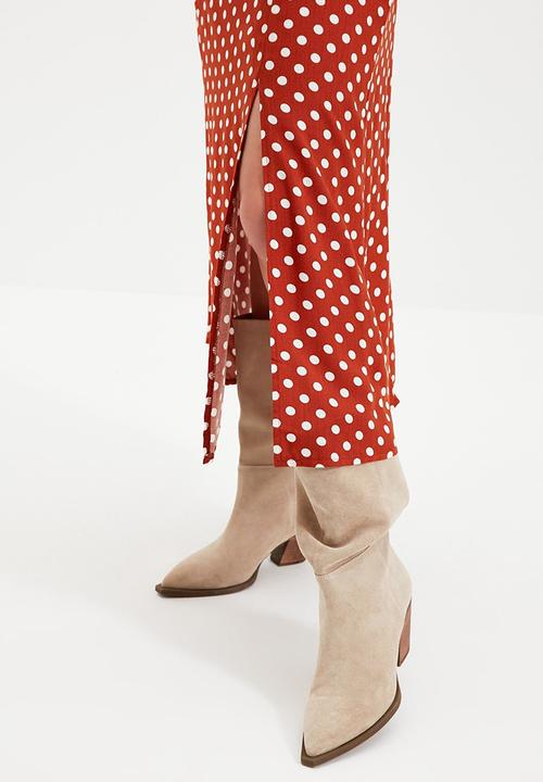 Trendyol - Polka dot skirt - rust