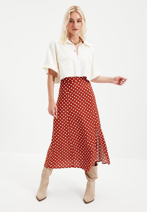 Trendyol - Polka dot skirt - rust
