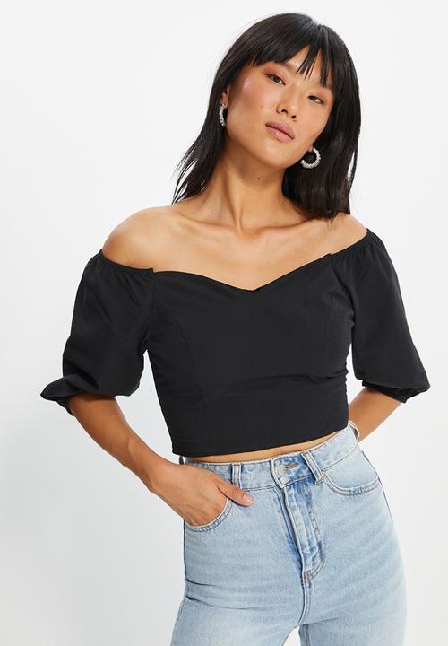 Trendyol - Boat neck top  - black