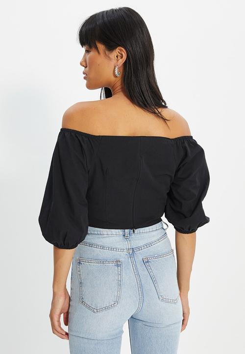 Trendyol - Boat neck top  - black