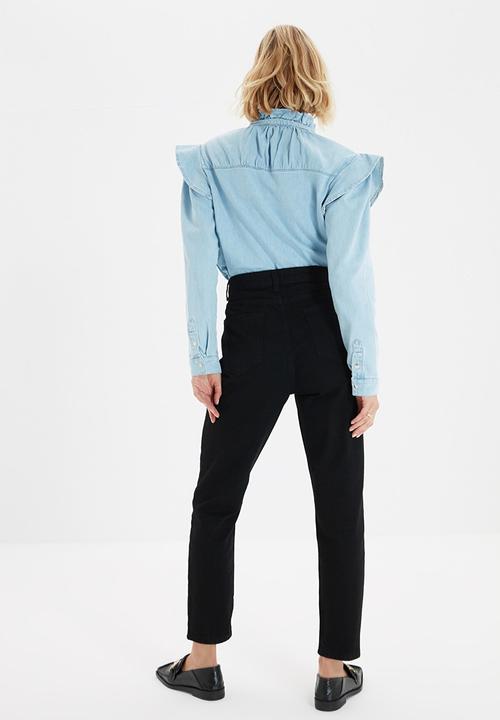 Trendyol - High waist mom jeans - black