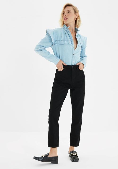 Trendyol - High waist mom jeans - black