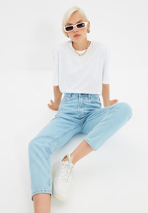 Trendyol - High waist mom jeans - blue